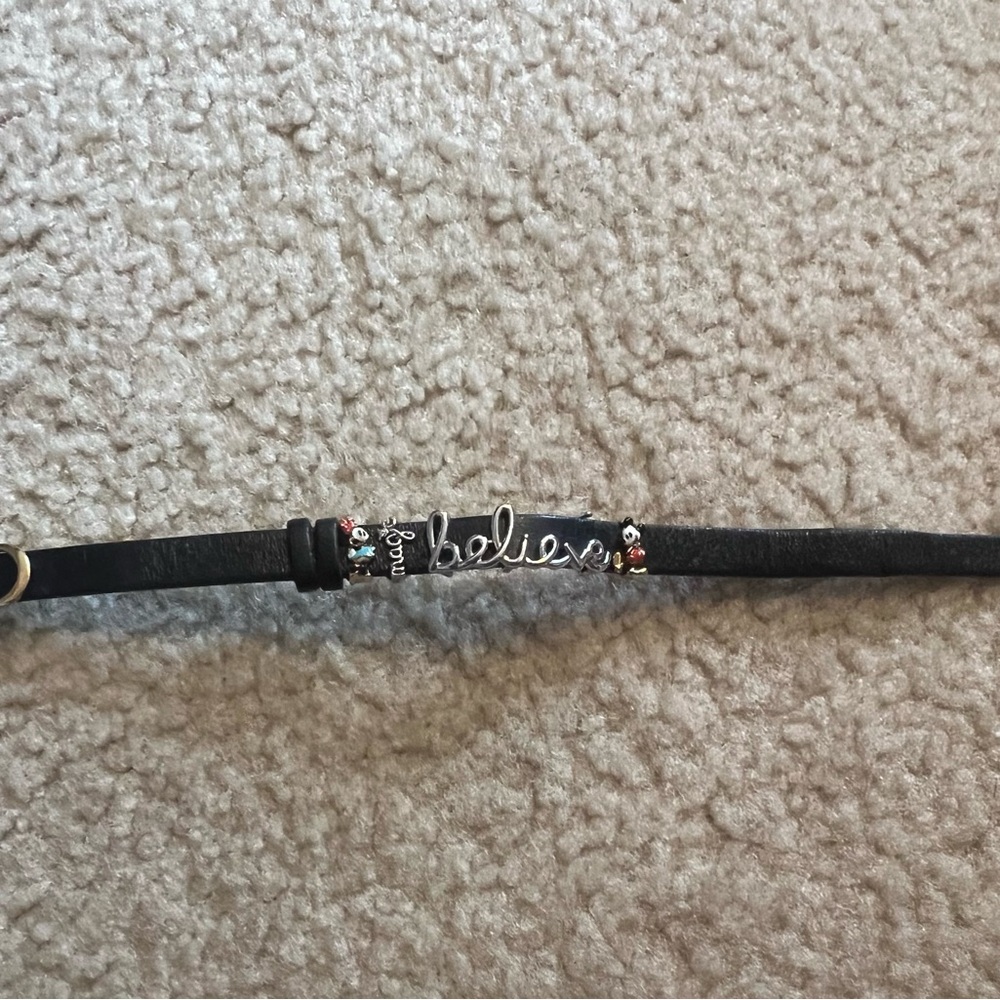 Black Leather Bracelet with Silver Accents